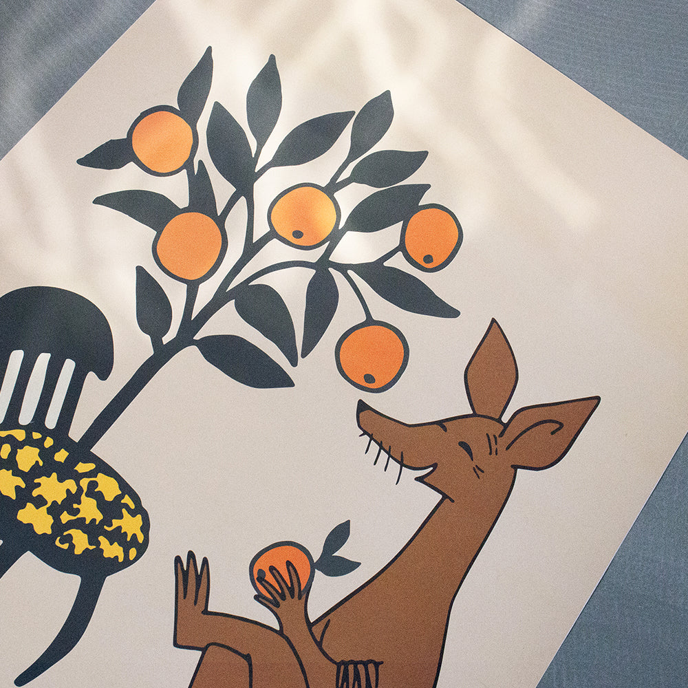 Sniff&#39;s Appelsiner Plakat Beige 50x70 cm - Nordicbuddies