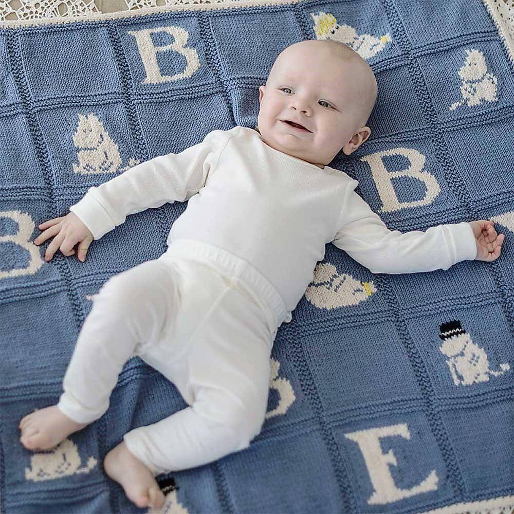 Mummi Garnpakke Babyteppe Blå 80 x 80 cm